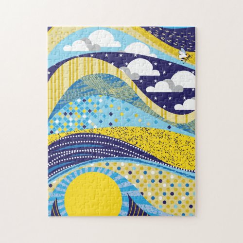 11x14 Abstract Sky Puzzle for Colorblind People