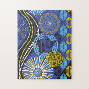 11x14 Abstract Tribal Puzzle for Colorblind People