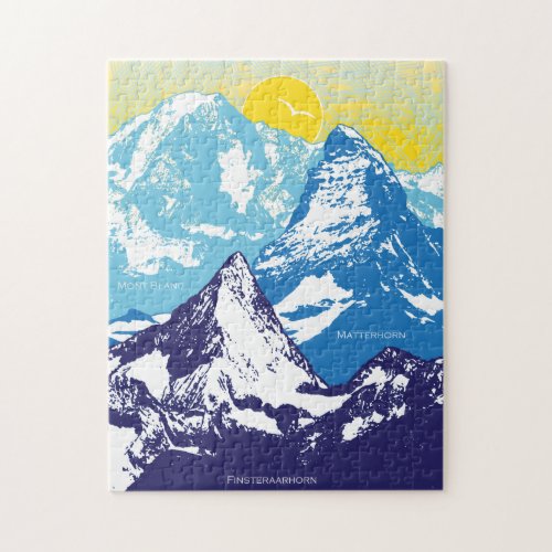 11x14 Alpine Peaks Puzzle for Colorblind People