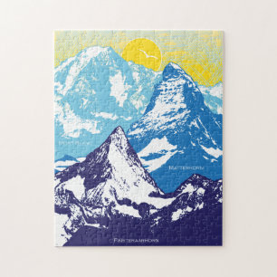 11x14 Alpine Peaks Puzzle for Colorblind People