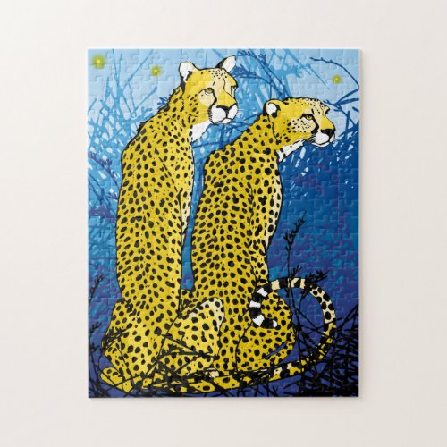 11x14 Cheetah Pair Puzzle for Colorblind People