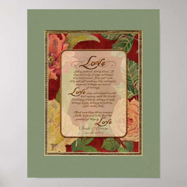 11x14 Contemporary Love Chapter 1 Corinthians 13 Poster (Front)