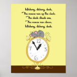 11x14 Hickory Dickor Dock Rhyme Kids Room Wall Art at Zazzle