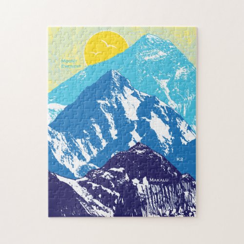 11x14 Himalayan Peaks Puzzle for Colorblind People