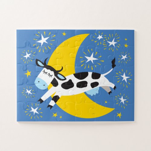 11x14 Kids Cow and Moon Puzzle for Colorblind Kids