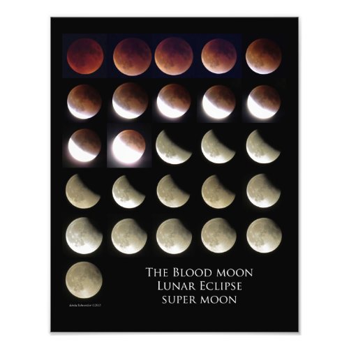 11X14 Lunar Eclipse September 27 2015 Photo Print