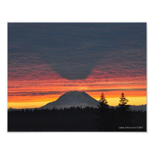 11X14 Mount Rainier and its Shadow Photo Print