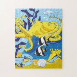 11x14 Ocean Puzzle for Colorblind People<br><div class="desc">Graphic illustration of under water sea life in blues and yellows. Great for someone living with the most common form of color blindness.</div>
