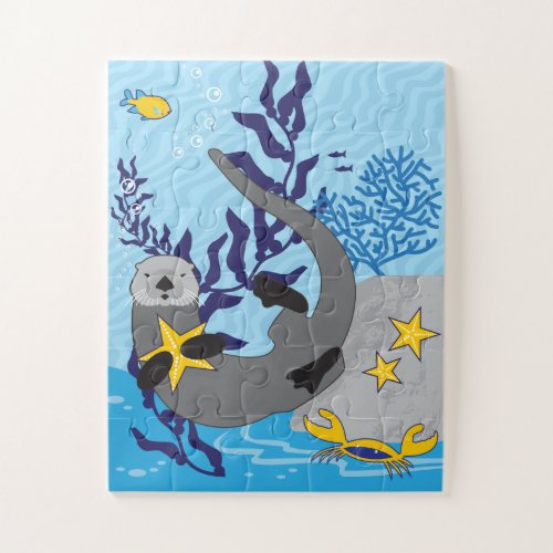 11x14 Playful Sea Otter Puzzle for Colorblind Kids