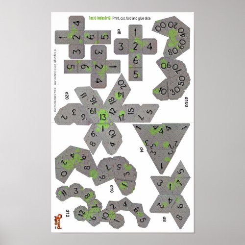 11x17_paper_dice_Toxic_industrial_sheet_press Poster