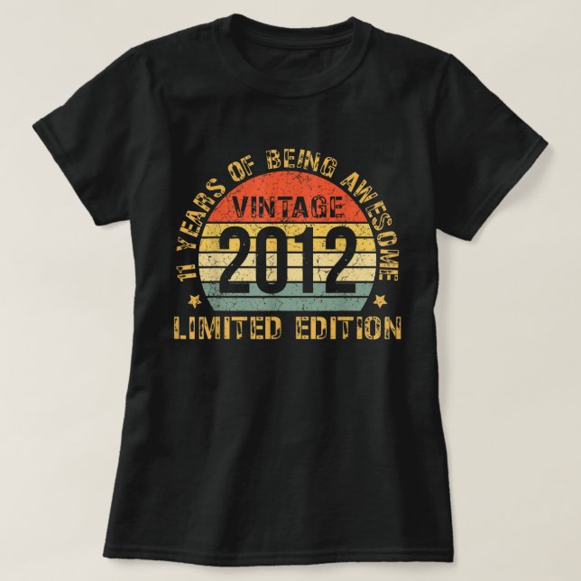 11yr Bday Son Boy Funny 2012 11th 11 Year Old Birt T-Shirt (Design Front)