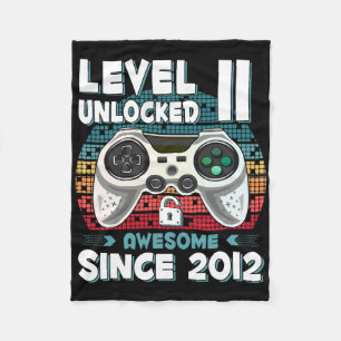 11yr Bday Son Boy Funny Gamer 11th 11 Year Old Bir Fleece Blanket