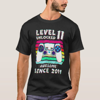 11yr Bday Son Boy Funny Gamer 11th 11 Years Old Bi T-Shirt