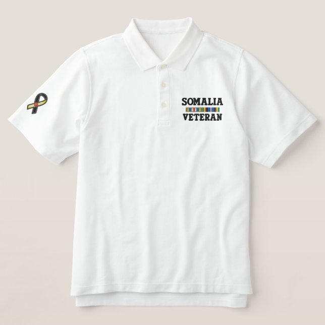 120025496611506221.dst, SOMALIA, VETERAN Embroidered Polo Shirt (Design Front)
