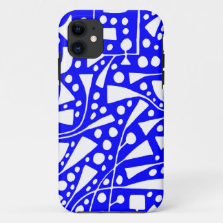 120112 White on Blue iPhone 11 Case
