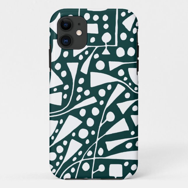 120112 White on Dark Green Case-Mate iPhone Case (Back)