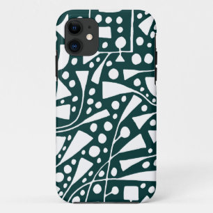 120112 White on Dark Green iPhone 11 Case