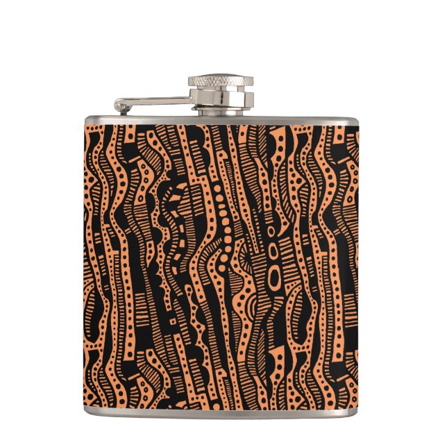 120115 - Black on Orange f79256 Flask (Front)
