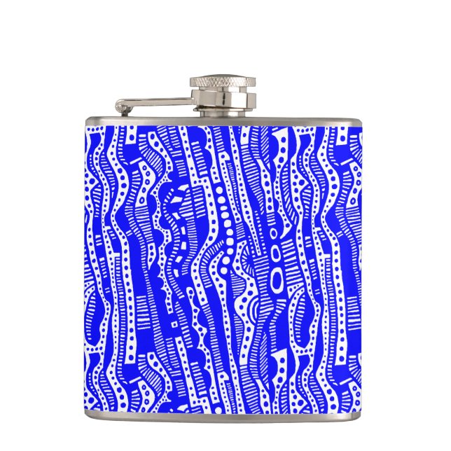 120115 - Blue on White Flask (Front)