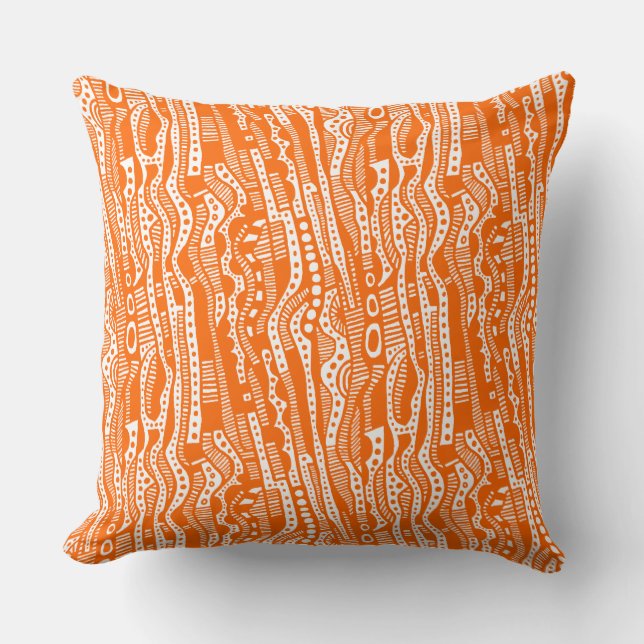 120115 - Orange on White Throw Pillow (Front)