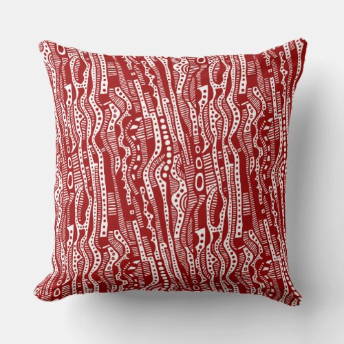 120115 _ Ruby Red on White Throw Pillow
