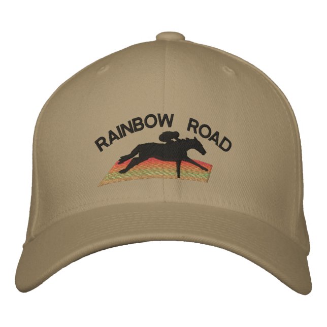 120571192663364792, RAINBOW ROAD EMBROIDERED BASEBALL HAT (Front)