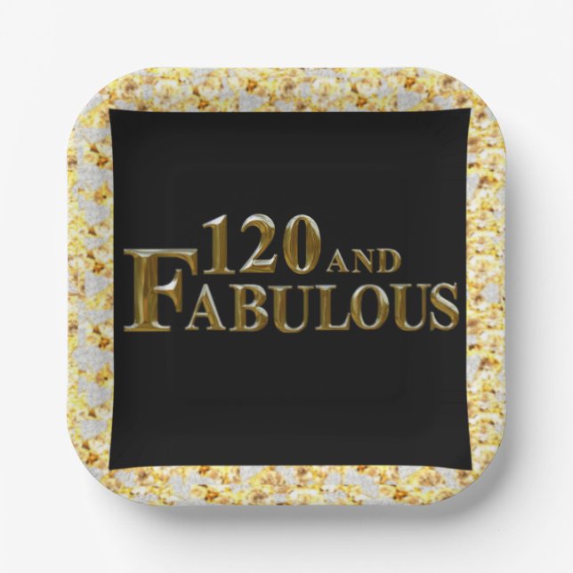 120 Birthday  Paper Plates (Front)