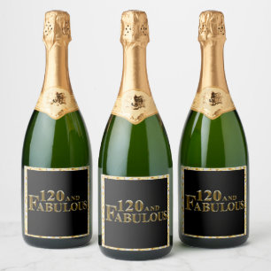 120 Birthday Sparkling Wine Label