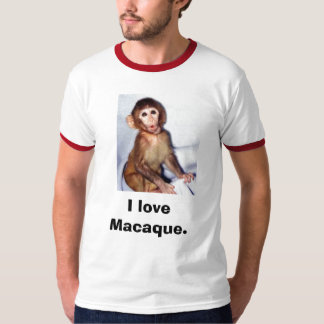 120_graphic_15macaque_infant, I love Macaque. T-Shirt
