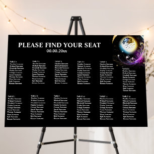 120 guests Celestial full moon black magenta Foam Board