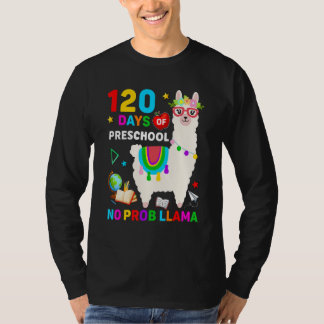 120th Day of School No Prob Llama 120 Days Of Pres T-Shirt
