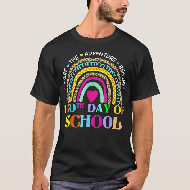 120th Day Of School Teacher  120 Days Smarter Rain T-Shirt (Front)
