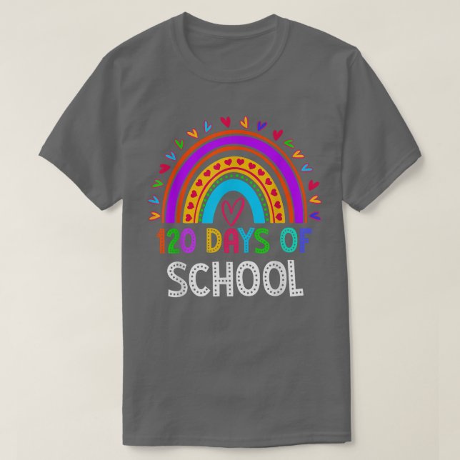 120th Day Of School Teacher Child 120 Days Smarter T-Shirt (Design Front)