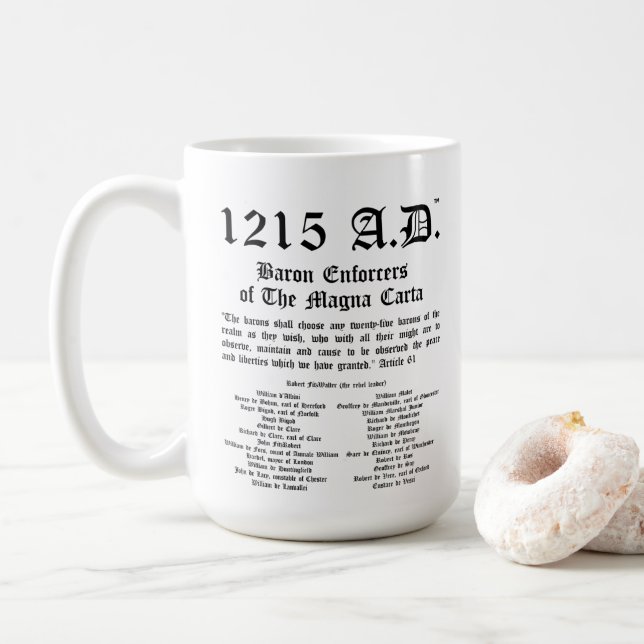 1215 A.D.™ Magna Carta Baron Enforcers Classic Mug (With Donut)