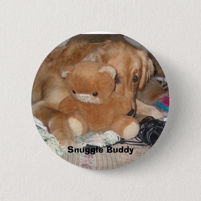 121-2166_IMG, Snuggle Buddy Pinback Button (Front)