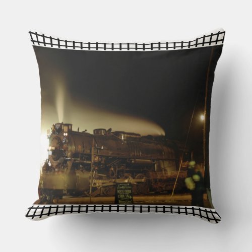 1225 Pere Marquette Train Christmas Throw Pillow