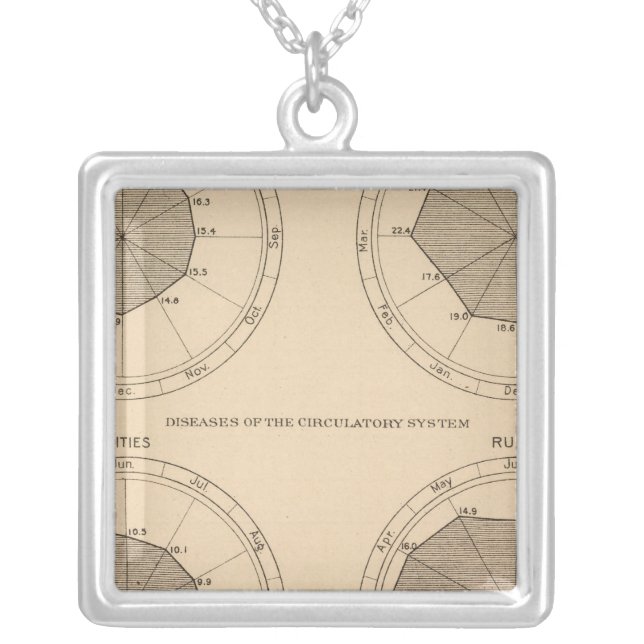 122 Deaths diseases nervous & circulatory system Silver Plated Necklace (Front)