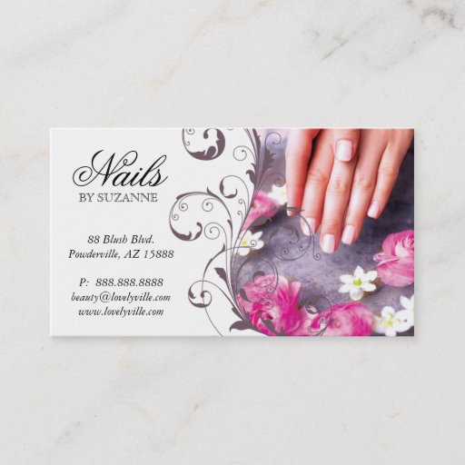 Customizable Nail Salon Business Card Pink Taupe