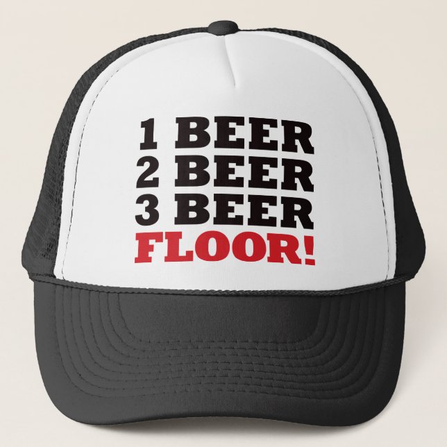 123 Beer Floor - Red Trucker Hat (Front)