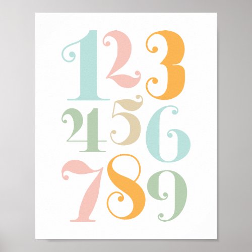 123 Counting Numbers Wall Art Print for Kids