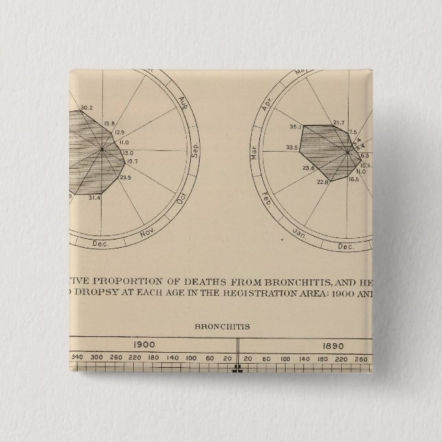 123 Deaths diseases respiratory system, bronchitis Pinback Button (Front)