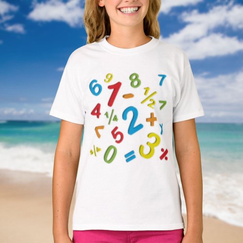 123 Numbers Math Colorful T_Shirt