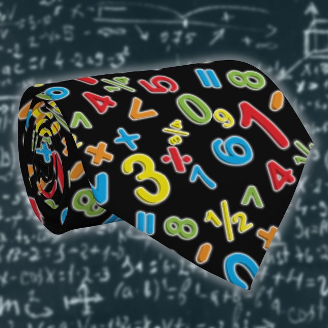 123 Numbers Math Modern Colorful Neck Tie (123 Numbers Math Modern Colorful Neck Tie)
