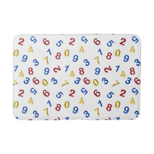 123 Numbers Red Yellow Blue Bath Mat