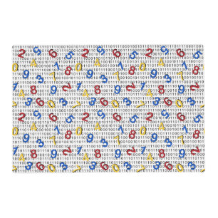 123 Numbers Red Yellow Blue Black White Binary Placemat