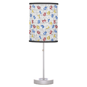 123 Numbers Red Yellow Blue Black White Binary Table Lamp