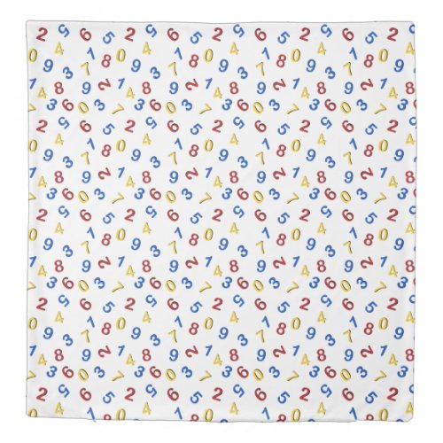 123 Numbers Red Yellow Blue Duvet Cover