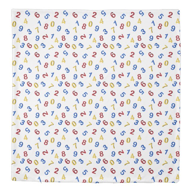 123 Numbers Red Yellow Blue Duvet Cover (Back)