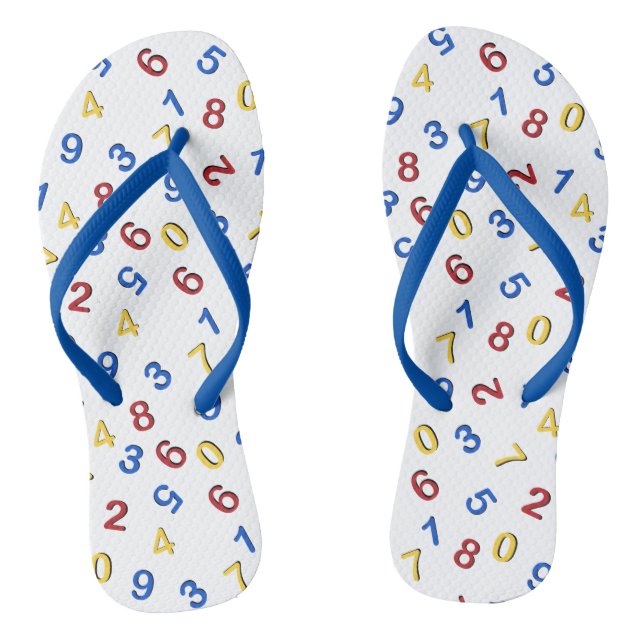 123 Numbers Red Yellow Blue Flip Flops (Footbed)