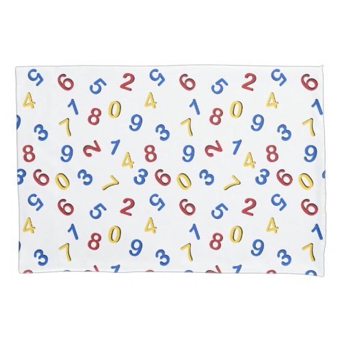 123 Numbers Red Yellow Blue Pillow Case